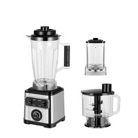 Blender Kapasitas Besar dengan Wadah Pencacah dan Cangkir Penggiling, Pengolah Makanan Stainless Steel untuk Keluarga dan Pesta