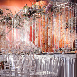 LK20191023-18 10mm Irisé clair AB cristal acrylique perles guirlande pour la décoration <span class=keywords><strong>de</strong></span> mariage - Product Image 2