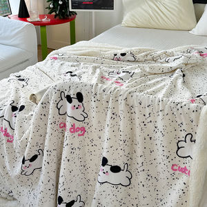 High Gram Weight Lamb Fleece Printed Blanket 100% Polyester Knitted Embroidered Pattern New <strong>Single</strong> Nap Cover <strong>Bedding</strong> Spread - Product Image 1