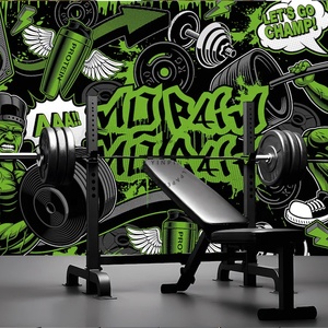 Papel Tapiz 3D Autoadhesivo Impermeable con Diseño de Personajes de <span class=keywords><strong>Anime</strong></span>, Gimnasio, Fitness, Deportes, Botánico Moderno para Sala de Estar - Product Image 3