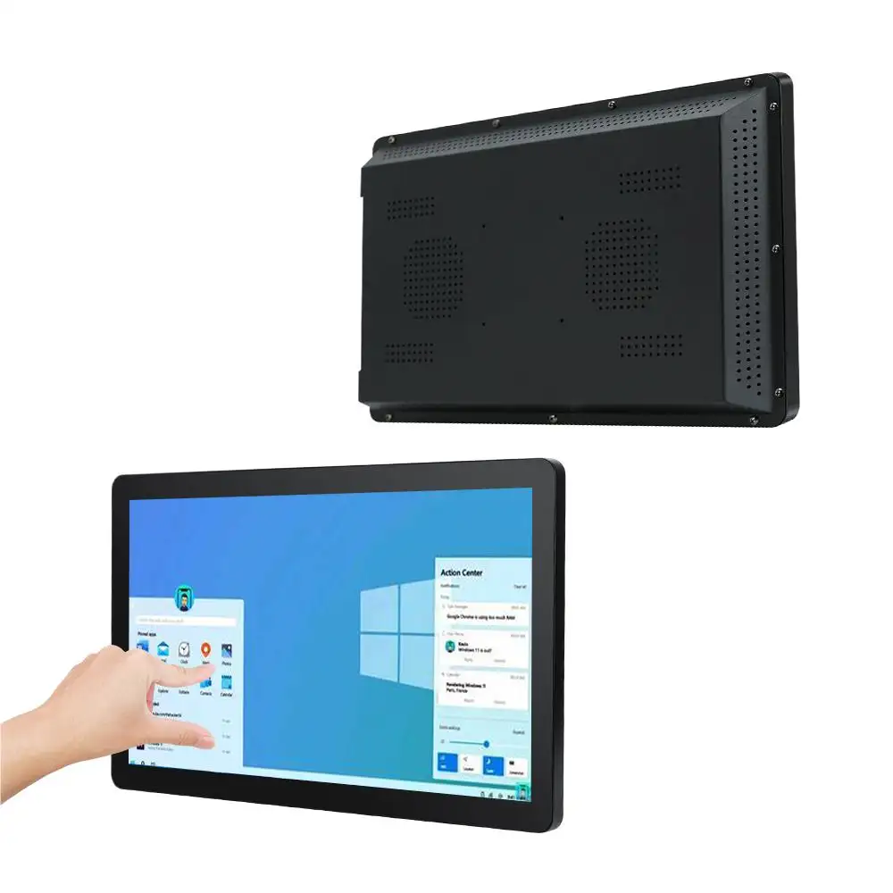 TouchWo monitor layar sentuh kapasitif, 18 21 24 27 inci Win10 8 + 128GB semua dalam satu panel PC untuk papan nama vertikal