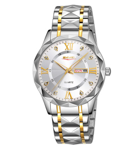 SKMEI 9369 9370 Compra al por Mayor Reloj para Pareja de Acero Inoxidable para Hombre y Mujer con Fecha y Semana - Product Image 1