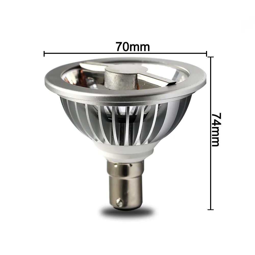 7W सिल एलईडी b15 ba15d सुर्खियों दीपक, DC12V AR70 dimmable एलईडी बल्ब