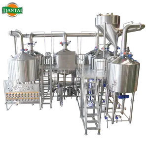 8000L 80HL Automatic Stainless steel steam heating 6 vessel beer manufacturing plant equipment