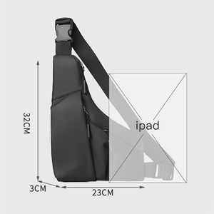 Großhandel Grau Qualität Kleine Größe Wasserdicht Linke und Rechte Schultern Cross body Sling Business Man Tasche Premium Brusttasche - Product Image 6