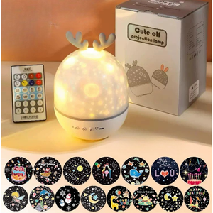 Đáng yêu thỏ sao <span class=keywords><strong>led</strong></span> ánh sáng ban đêm lãng mạn đầy màu sắc máy chiếu thủy tinh trẻ em Phòng Ngủ Bé Gypsophila ngủ lớn - Product Image 1