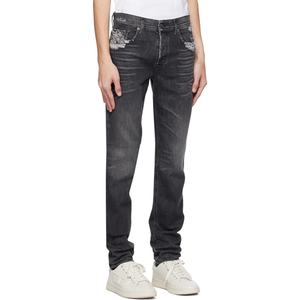 Custom <b>Men</b> <b>Grey</b> Slim Fit Stretch Distressed Denim <b>Jeans</b> <b>Ripped</b> <b>Jean</b> Trousers - Product Image 3