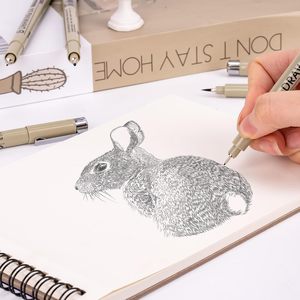 Bộ bút vẽ chuyên nghiệp bán chạy, quà tặng vẽ anime, 12 cây bút vẽ nét mảnh màu đen, bút đánh dấu nghệ sĩ - Product Image 4