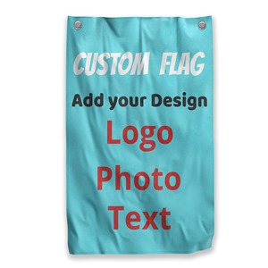 Drapeau national personnalisé en tissu polyester imprimé par transfert thermique CMYK, certifié CE Renjie, taille personnalisée, forme personnalisée, bambou/plastique - Product Image 1
