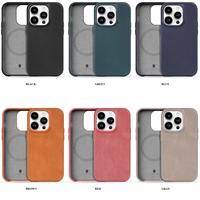 Étui de luxe en cuir véritable et en cuir PU pour téléphone portable de protection complète pour iPhone 14