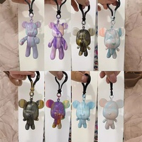 Porte-clés Ours et Lapin Fluide DIY Fait Main Blanc Uni Tendance Internet Célèbre sur TikTok en Plastique Fabriqué au Zhejiang