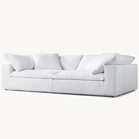Canapé modulaire en tissu lin Rhoohill, style moderne et luxueux, pour salon, 3 places, avec housse amovible