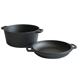 Casserole en <span class=keywords><strong>fonte</strong></span> antiadhésive 2-en-1 de 26 cm avec double poignée, compatible four, gaz et induction - Product Image 3