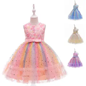 New Arrival Sequins Cake Kids Party Dresses 3-10years Baby Party Gowns Girls' Dresses Color heart pattern Festive dress