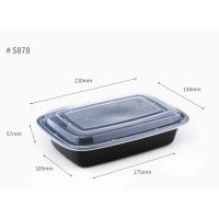 Lonchera Rectangular de PP de Grado Alimenticio, Apta para Microondas y Congelador, Libre de BPA, con Tapa Hermética, Contenedor Desechable para Llevar Comida