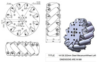 Un ensemble de 203mm 8 pouces corps en acier inoxydable 14138 Mecanum roue (4 pièces) avec rouleaux de roulement