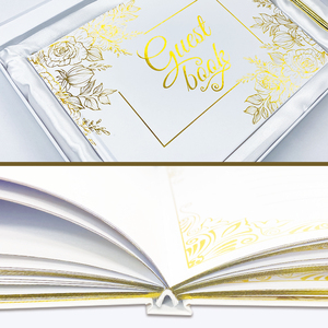Custom Golden Foil <strong>Photo</strong> Album <strong>Wedding</strong> <strong>Guest</strong> <strong>Book</strong> <strong>With</strong> Keepsakes Box - Product Image 4
