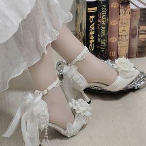 Chaussures Lolita à talons hauts originales Rose - Style de conte de fées de rêve - Chaussures Lolita blanches de style princesse en fuite - Product Image 5