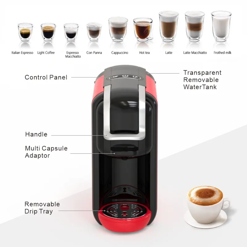 Multicapsule Italy 19Bar 3 In 1 Coffee Maker Capsule K Cup Coffee Pod Capsule Coffee Machine
