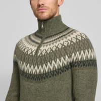 Pull jacquard tricoté en mélange de laine chaud pour homme, col montant demi-zip, idéal pour l'automne et l'hiver, les activités de plein air et les voyages – Fabrication sur mesure par un fabricant de tricots