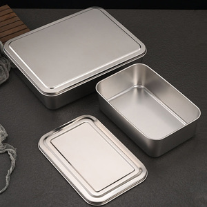 <span class=keywords><strong>Assiette</strong></span> Rectangulaire à Fond Plat en Acier Inoxydable 304 avec Couvercle pour Gâteau Tiramisu Cuisson Usage Domestique-Occasions de Mariage - Product Image 3