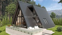 Maison préfabriquée unique, structure en acier, petite maison avec cuisine et salle de bain, maison modulaire, cabane préfabriquée pour hôtel de villégiature