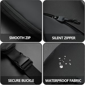 Bolso Bandolera, Riñonera, Bolso de Pecho con Doble Bolsillo, Resistente al Agua, Cinturón para Correr, Porta Teléfono para Mujeres y Hombres - Product Image 5