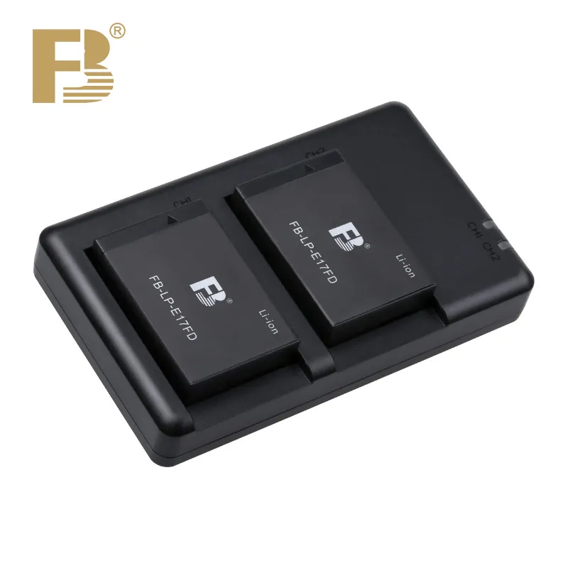FB-DC-LP-E17 dbl M+C LCD Dual USB battery charger kit for Canon SLR models 200 Mark2,850 D,800D