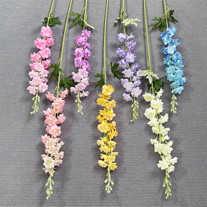 Bouquet de fleurs artificielles, couleurs mélangées, en plastique et tissu, décoration de mariage, décoration d'étagère - Product Image 2