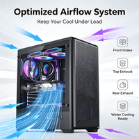 Boîtier PC Gaming ATX Full Tower Personnalisé avec Panneau Latéral en Verre Trempé, Longueur GPU 330mm, 7 Ventilateurs, Noir et Blanc Disponibles