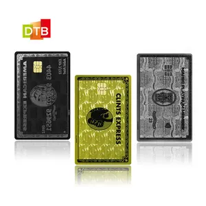 Customized Laser Cut Metal Magnetic Stripe Membership Payment Card Amex Dual Interface Metal Visa Credit Ca