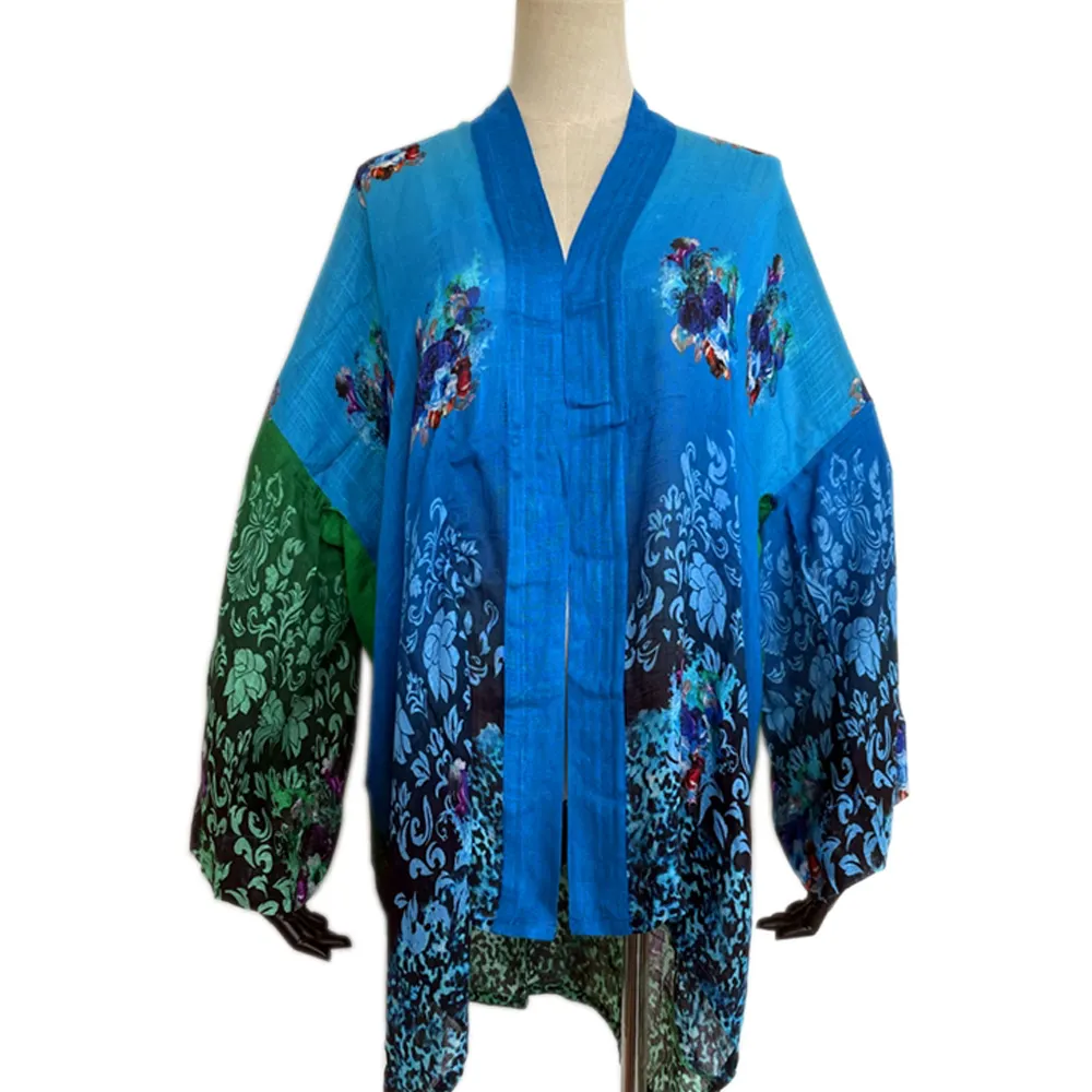 Bán Sỉ Áo Khoác Kimono Thường Ngày Vải Lanh Cotton Tùy Chỉnh Cho Nữ Áo Khoác Cardigan Váy Mini