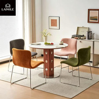 Fauteuil d'appoint moderne en bouclette pour salon, avec pieds en métal chromé, sans accoudoirs, pour la maison, l'appartement ou le café