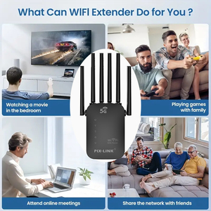 Pix-Link ตัวขยายช่วงสัญญาณ WiFi แบนด์คู่1200Mbps พร้อม6เสาอากาศรับสัญญาณสูงโหมด3-in-1พร้อมพอร์ตอีเธอร์เน็ตติดตั้งง่าย - Product Image 6