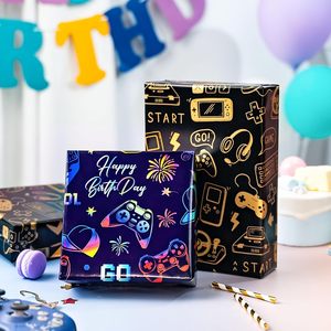Papel de regalo holográfico con temática de controlador de videojuegos, 46.8 pies cuadrados, papel de regalo para niños de cumpleaños - Product Image 6