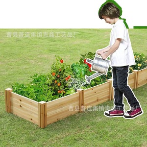 Jardinière carrée en bois Qx529, style rustique pour extérieur, pour utilisation en jardin - Product Image 3