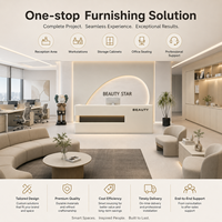 Comptoir de réception moderne personnalisé pour salon de beauté, clinique, bureau, avec éclairage LED