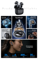 Yesido BT6.0 Earphone Nirkabel Peredam Kebisingan ENC Dual-Mic, Headphone BT dengan Driver Speaker 13MM, Earbud Nirkabel TWS TWS44