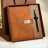 Ensemble cadeau de carnet de planification A5 personnalisé, comprenant un carnet à couverture rigide en cuir polyuréthane et des marque-pages avec logo
