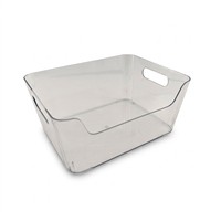 Boîte de rangement pour réfrigérateur transparente sans BPA avec poignée, bac de rangement coulissant pour réfrigérateur