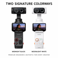 Ensemble Insta360 Luna Ultra Creator Midnight Black avec caméra double Leica, stabilisateur, vision nocturne, Nightshot, carte mémoire 8K 256 Go incluse