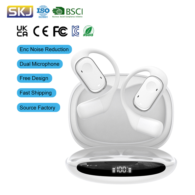 Wireless Open-Ear Earphones Digital Display Earhook Earbuds Enc Noise Cancelling Headphones Bluetooth 5.3 HiFi Stereo Earbuds