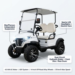 Carrito de Golf Todoterreno Comercial de 2 Plazas, Motor de CA de 60V 4KW, 30-50km/h, 90km de Autonomía, Buggy Turístico para Villas y Resorts de Lujo [Compacto De - Product Image 4