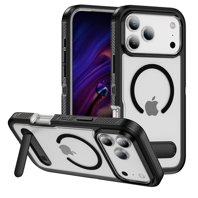 Armor 2 in 1 Magnetic Kickstand Shockproof Mobile Phone Case for iPhone 17 Promax 16 Pro Cover and Wholesale All Types of Phones