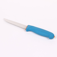 Couteau utilitaire à code couleur en gros d'usine, lame tranchante en acier inoxydable, manche antidérapant en PP bleu, couteau d'office de cuisine