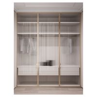 Système d'organisation de placard, armoire, dressing, chambre à coucher moderne personnalisée avec tiroirs et portes en verre