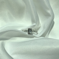 Bagues en argent sterling S925 avec zircon taille émeraude, sertissage à griffes multicolores, pierres latérales délicates, bijoux fins et élégants, cadeau pour femme
