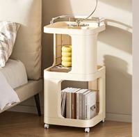 Chariot de rangement mobile haut de gamme avec tiroir et porte-gobelet pour canapé, chambre et mobilier domestique