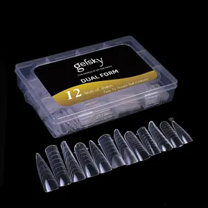 Gelsky Nail molds Plastic Nails Form Mix 12 Styles Nail Tip Forms Suit Dual Form Set