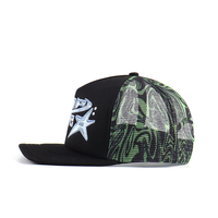 Casquettes de camionneur structurées ajustables en maille verte vintage avec logo brodé personnalisé, imprimées camouflage, haute performance, vente en gros